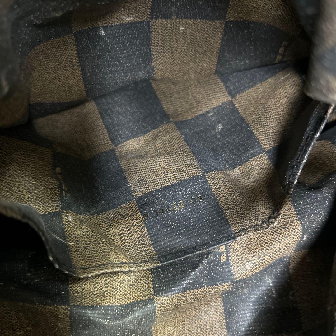 FENDI Drawstring Logo Pecans Shoulder Bag Tote Bag FF Black USED thumbnail 16