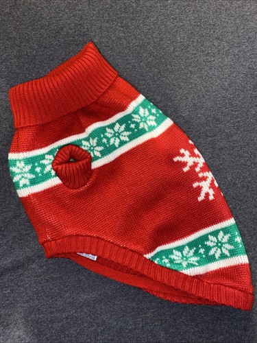 Christmas Knit Dog Sweater Fair Isle Snowflake M