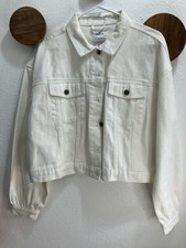 RVCA  White Denim Jacket Clean Girl Minimal E...