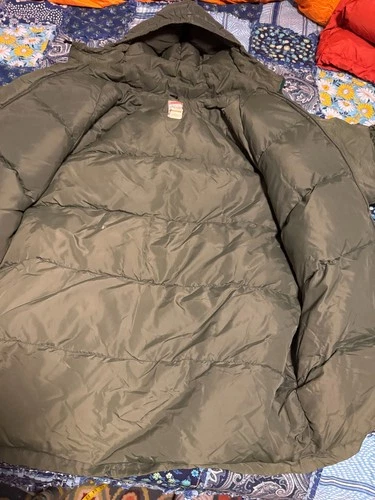 Frostline Large Goose Down Parka Coat WARM Good Condition USA Made Army OD Green image 7