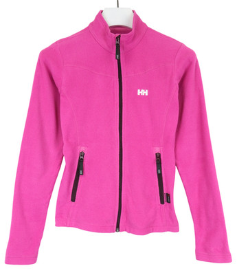 HELLY HANSEN Polartec Sweatshirt Women's MEDIUM Pink Fleece High Neck Pocket