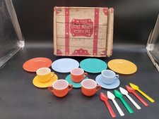 Vintage Hazel Atlas Childs Little Hostess Party Tea Set Moderntone Sierra Glass