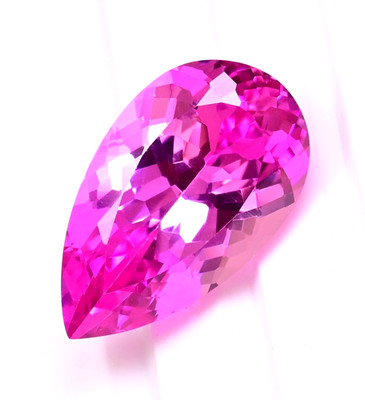 Flawless Natural Mogok Rose Pink Ruby 36.65 Ct Certified Pear Loose Gemstone