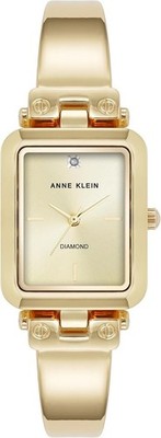 Anne Klein Women's Genuine Diamond Dial Gold Bangle Watch