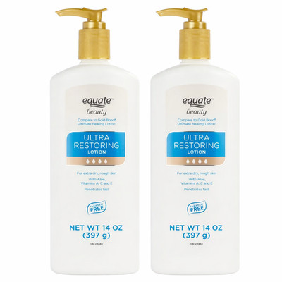 Equate Beauty Ultra Restoring Lotion 14oz 2-Pack Aloe & Vitamins A C E Dry Skin
