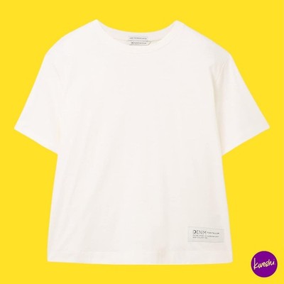 TOM TAILOR DENIM Women's Cotton Boxy T-Shirt, Gardenia White Stripe, UK M