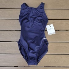 Dolphin Women's Solid Navy Racerback 1 Pc Swimsuit Size 34 NEW