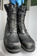 All American Boot MFG Vibram Combat Station Fire EMS Black Leather Men Size: 12E