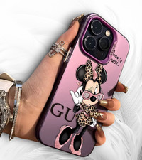 Cartoon Chic Design Stylish Pink Glossy iPhone Case iPhone 14 Pro Max