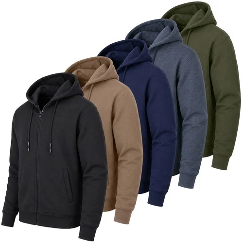 Men's Heavy Weight Regular Fleece Lined Zip Up Hoodie Sweater Jacket - product listing photo