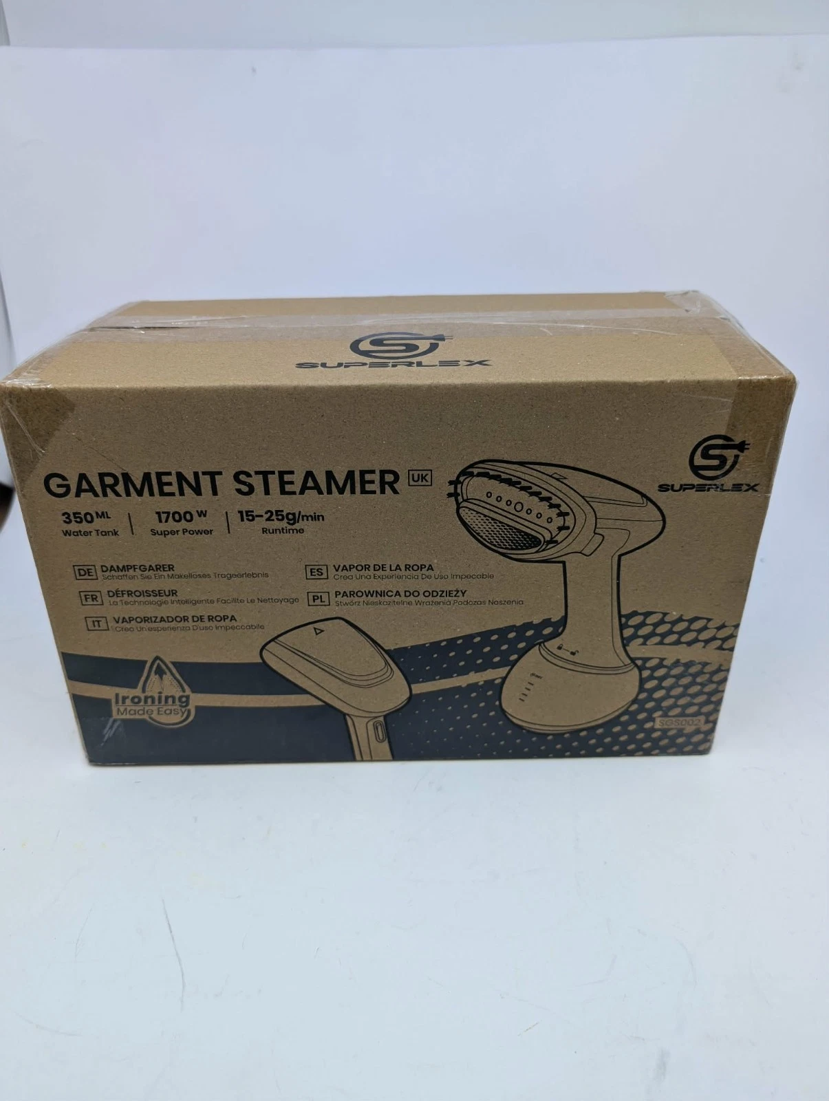 SUPERLEX 1700W Handheld Garment 350ML Clothes Steamer Portable Steam Heat Iron