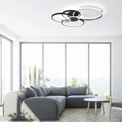 LED Deckenleuchte Lampe Papilon Schwarz groß 85x67cm 35W 5000lm warmweiß 3000K - Bild 1 von 4