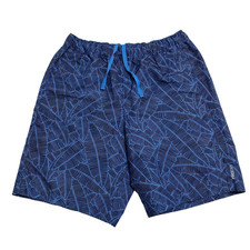 Eddie Bauer FreeDry Mens Small Blue Leaf Pattern Swim Trunks Unlined Quick Dry