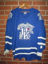 KENTUCKY WILDCATS Rare Vtg 1990s Starter Hockey ncaa Jersey BANNED LOGO XL