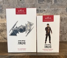 2 - Hallmark Keepsake Ornaments 2025 Star Wars Andor TIE Avenger & Cassian NIB