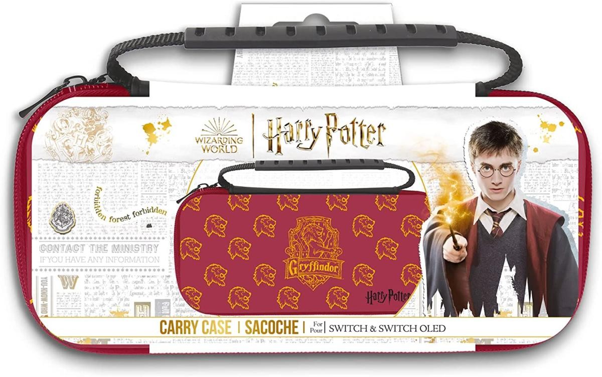 Housse Harry Potter Gryffondor pour console Switch et Switch OLED en tissu rouge