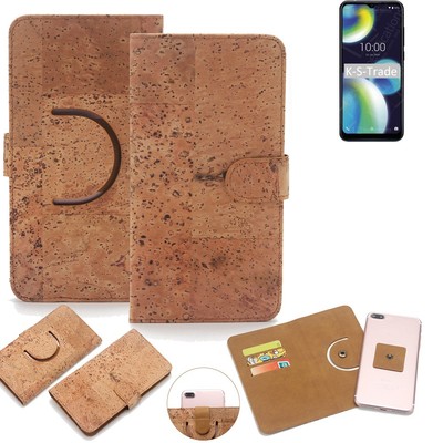 Schutz-Hülle für Wiko View 4 Lite Wallet-Case aus Kork Schutzhülle Tasche