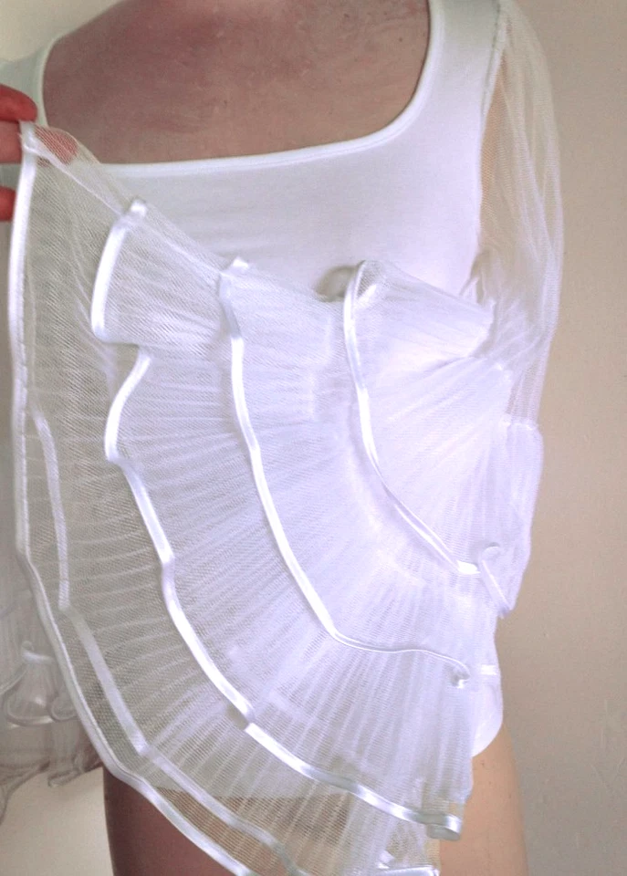 ¡OFERTA! 595 ¡HERMOSO! BLUSA ORGANZA ANNE FONTAINE FRANCIA TALLA 38-40 EE. UU. Pequeña Foto 3 de 4