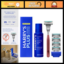 Men's Premium Shaving Kit - Razor Handle, 5 Blades, Foaming Gel Travel Cover