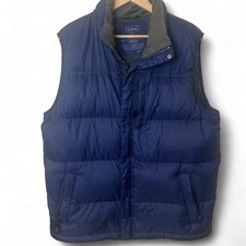 L.L. Bean Insulated Puffer Vest 80 Goose-Down Blue Outdoors Winter Large