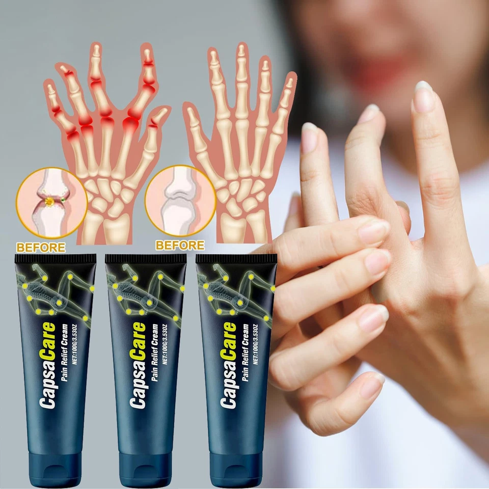 Crema de masaje neuropatía CapsaCare EE. UU. - Alivio calmante del dolor nervioso 100 g Foto 2 de 4