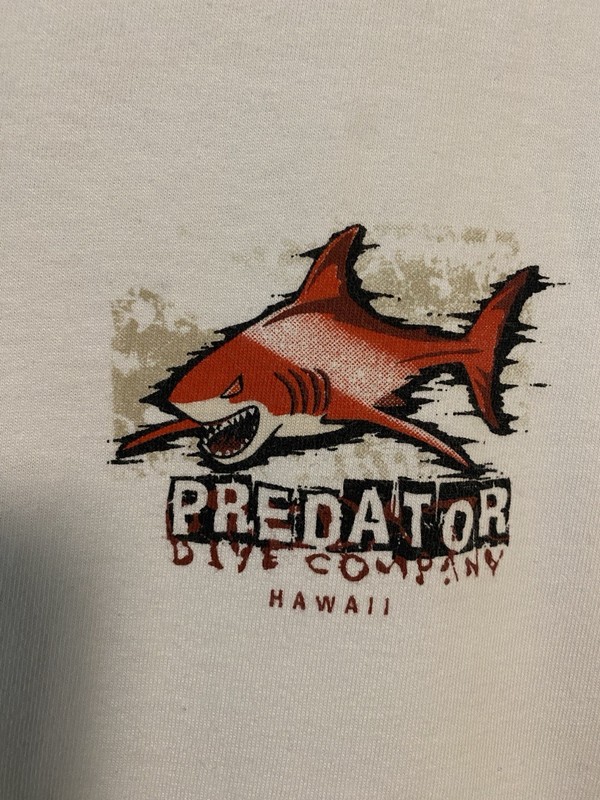 Vintage Crazy Shirts Hawaii No Sleeve T-shirt Predator Dive Company - White XXL