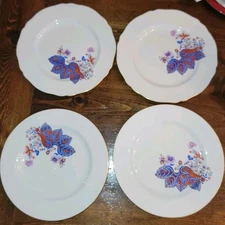 Vintage Spode Copeland Rustic White Gold Red Imari Dinner Plate Set 4 Mix Match