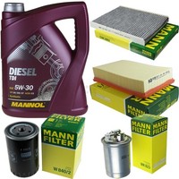 Mann Inspektionspaket 5L Mannol Diesel Tdi 5W-30 FüR Vw Polo Variant 1.9