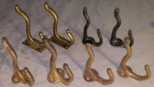 Great Lot 8 Older Vintage Metal Double Wall Hooks