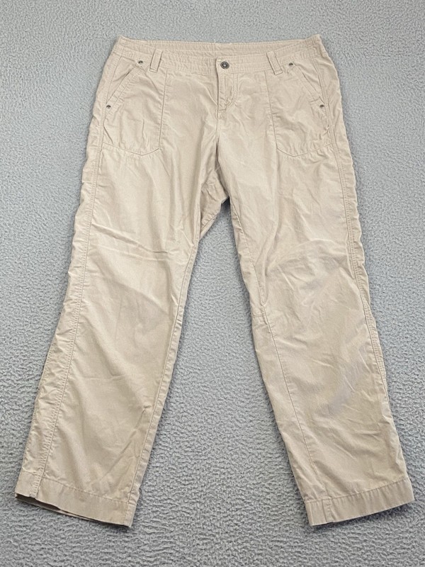 Kuhl Womens Size 14 Beige Lightweight Ripstop Hiking Outdoor Cargo Pants 14R EXC