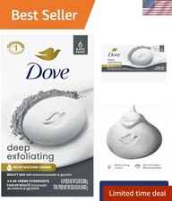 Gentle Exfoliating Beauty Bar Soap for All Skin Types, 6 Bars, 3.75 oz Each