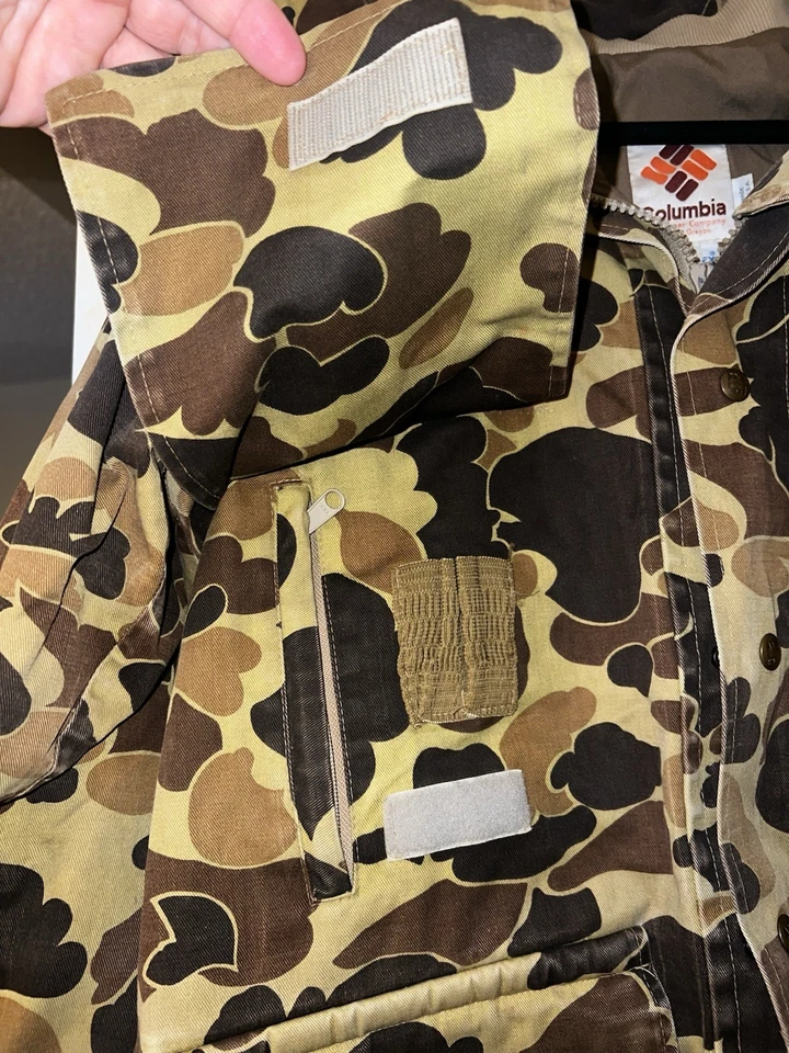 Chaqueta De Colección Columbia Gore-Tex Pato Camuflada Aislante Para Hombres L Bolsillos con Capucha Caza Foto 3 de 4