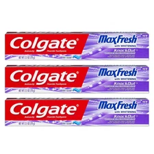 Colgate MaxFresh KnockOut Tooth Cleaning Agent Pack of 3 2.5 Ounce Fresh Breath