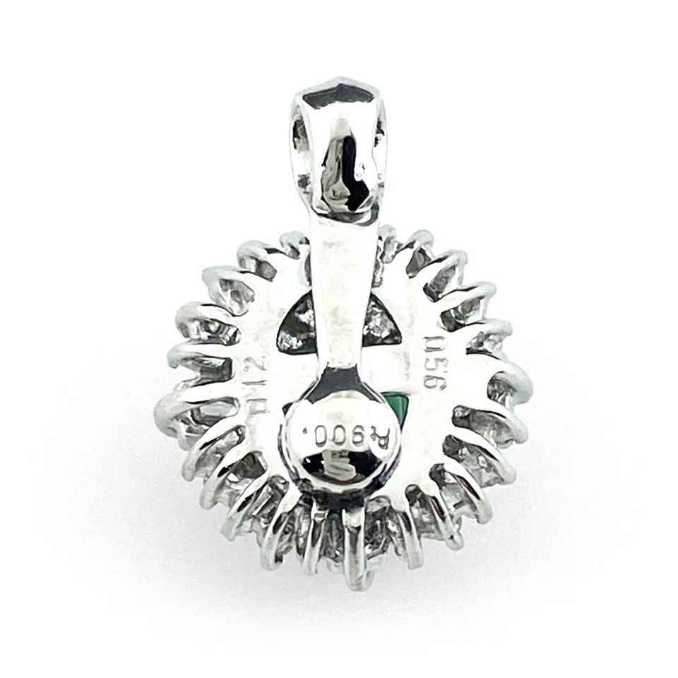 Cabeza colgante de esmeralda platino cuerpo a cuerpo diamante cabeza colgante Pt900 diamante esmeralda... Foto 3 de 4