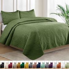 Luxury Bedspread Ultra Soft Quilted Set Reversible Coverlet Bedding Twin Queen