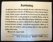 Plakat  WIEN 1849 REVOLUTION Verk&uuml;ndigung MILIT&Auml;R KUNDMACHUNG Proklamation ( 1