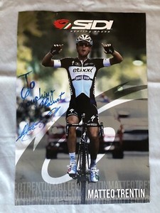 MATTEO TRENTIN - Signed 18.5” X 12.5” Poster 2015 Etixx-Quick Step Team