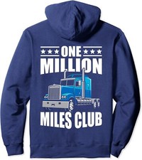 One Million Miles Club Funny Truck Driver Design Unisex Hooded Sweatshirt