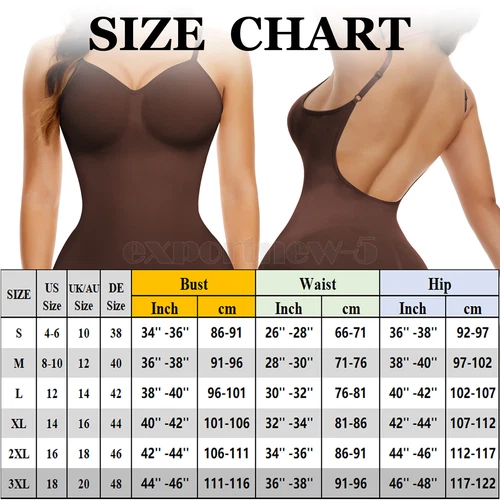 Damen-Bodysuit mit niedrigem Rücken Ganzkörpershaper Abnehmen Formende Tops Fajas Formen - Bild 26 von 29