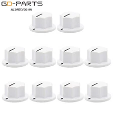 19x12mm Plastic Pointer Knob For Guitar Bass Effect Pedal Mixer 1/4" Hole White