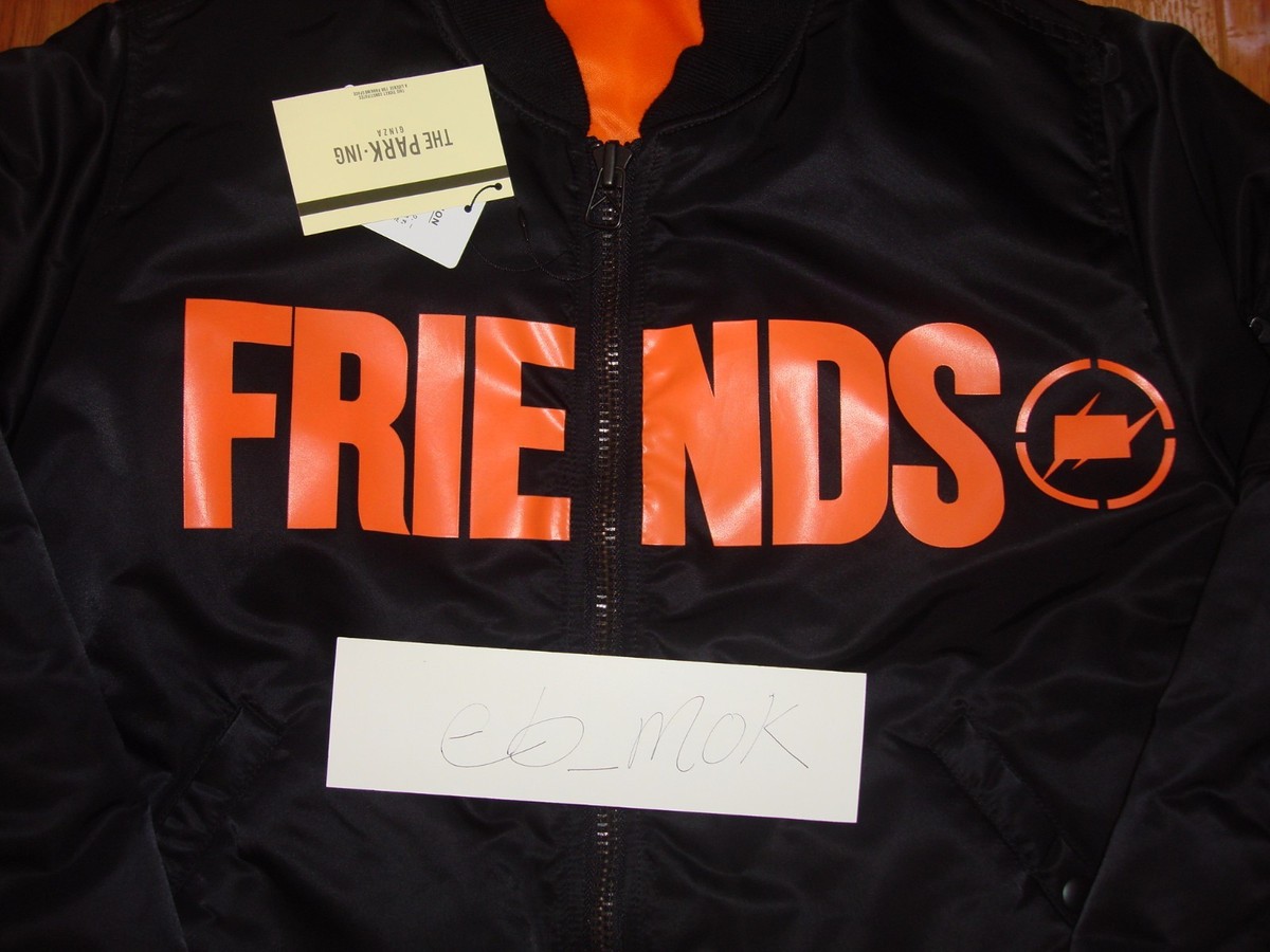 VLONE FRAGMENT FRIENDS LONG SLEEVE BOMBER JACKET BLACK VLONE FRAGMENT FRIENDS LONG SLEEVE BOMBER JACKET BLACK