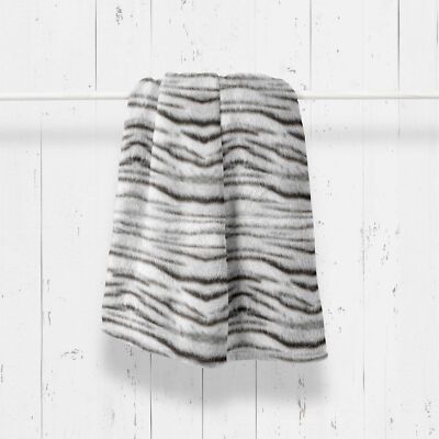 Zo! Home Microfaser-Flausch-Decke Kuscheldecke Plaid 140x200 Sibirian White Tige