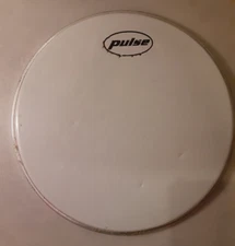 12" Pulse drum head, white, batter or resonant, stick marks and some stick dents