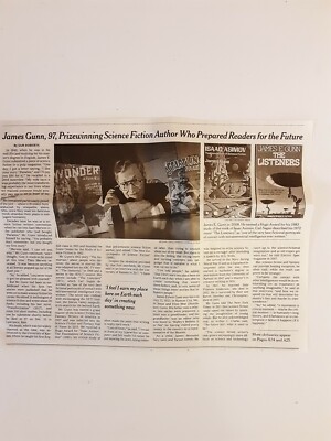 James Gunn New York Times Obituary - Science Fiction Author - Hugo Award Winner