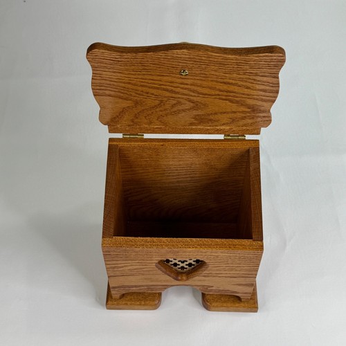 Caja de corazón de madera vintage con tapa rústica granja núcleo de campo - Imagen 3 de 7