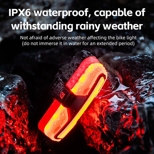 Rechargeable Rear Bike Lights Back Bicycle Light Set LED IPX6 Waterproof 5 Modes - Picture 5 of 9