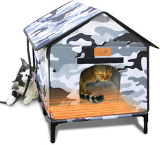 Lofkd Heated Cat House for Outdoor Use Weatherproof, Sturdy  Insulated, Easy Setu
