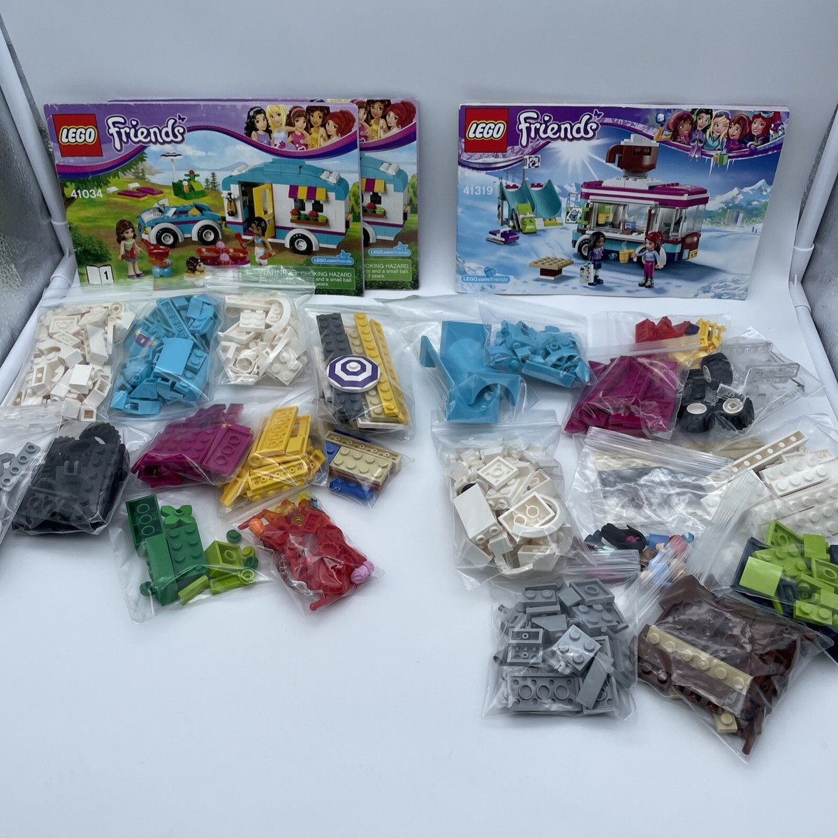 Lego Friends Set 41034 Camping 41319 Snowing With Instructions ALL  COMPLETE