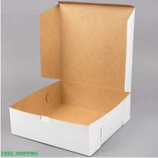 Cake Bakery Box 12" x 12" x 4" Square Non Corrugated Paperboard White 100 Bundle