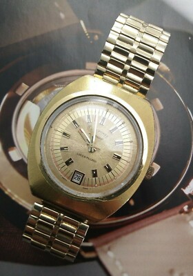 Mens 1970s DUFONTE ELECTRIC by Lucien Picard Swiss Made Jeweled Wrist Watch